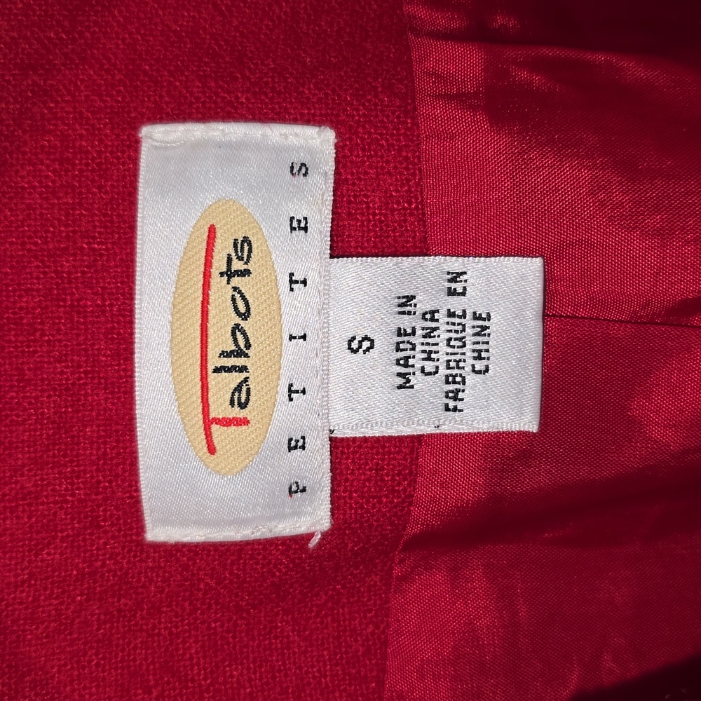 Talbots VTG Red Vest Black Blanket Stitching Embroidery Motif Size S - Picture 7 of 12